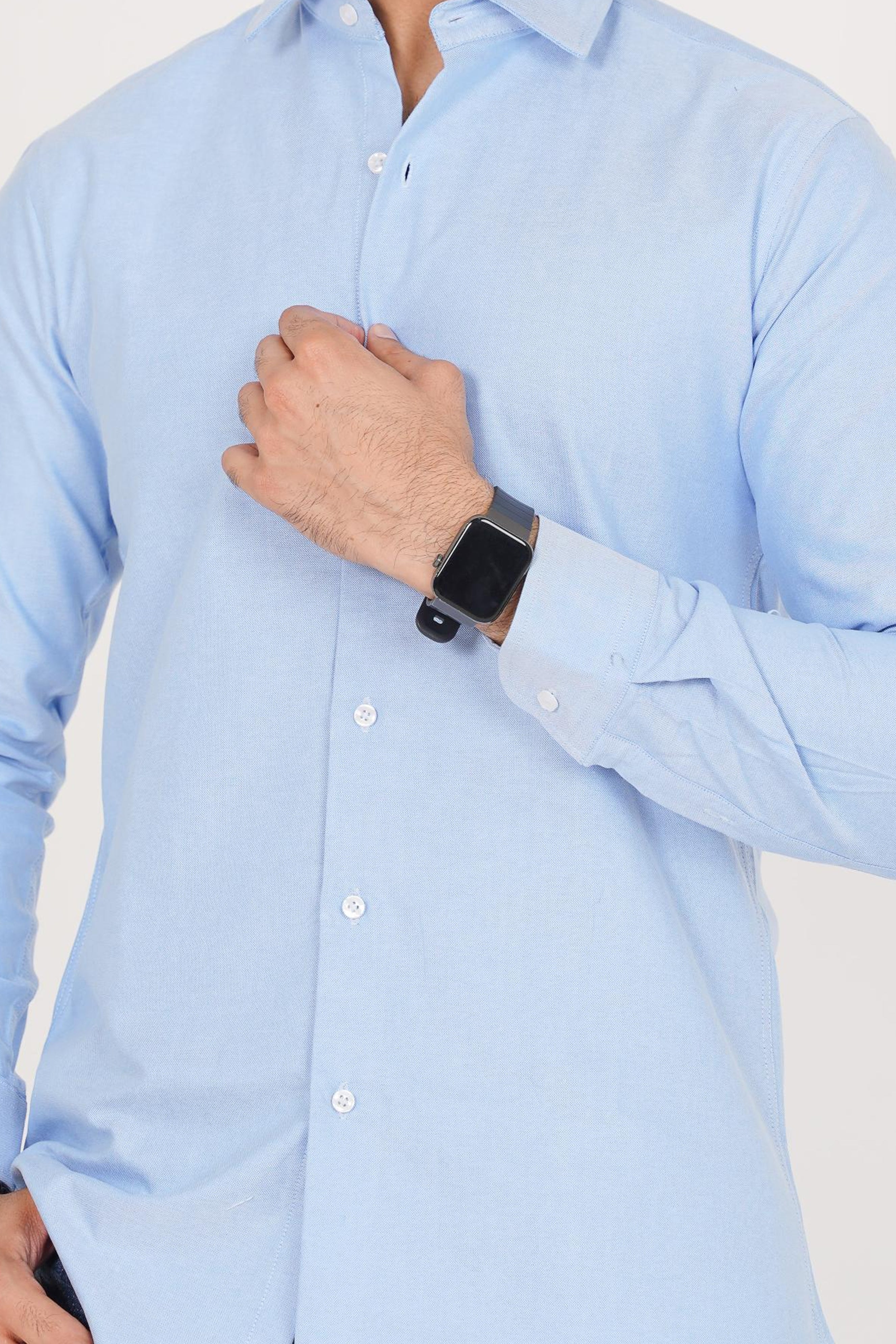 Michael Kors Men's -Regular Fit  Light Blue Dress Shirt