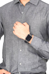Zara Men's Regular Fit Black Shirt with Subtle Geometric Pattern