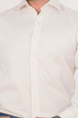 ZARA Men’s  Regular Fit  Striped Dress Shirt – Off-White