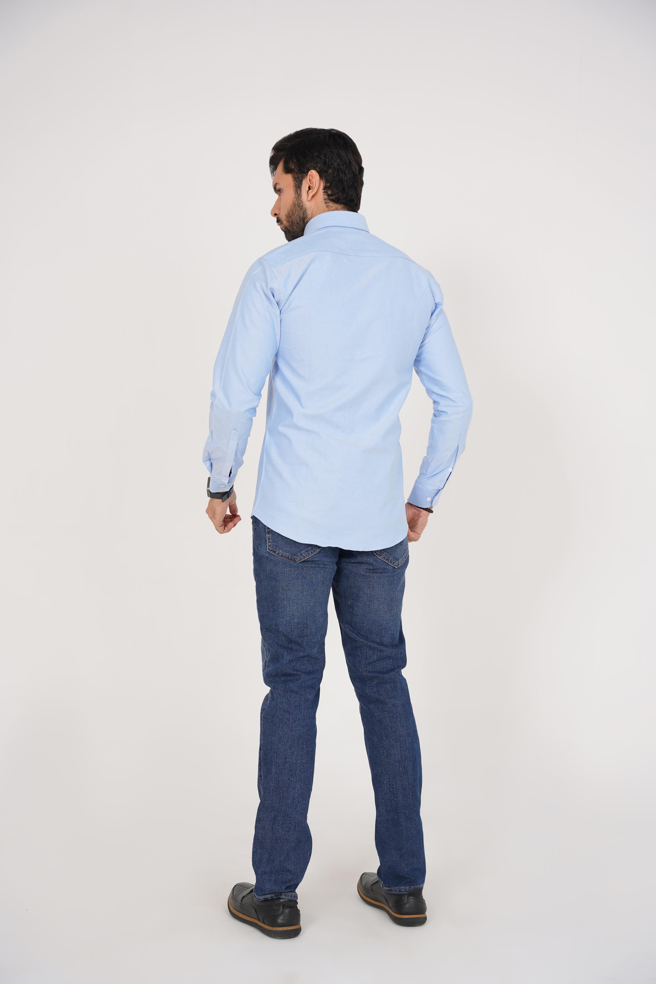 Michael Kors Men's -Regular Fit  Light Blue Dress Shirt