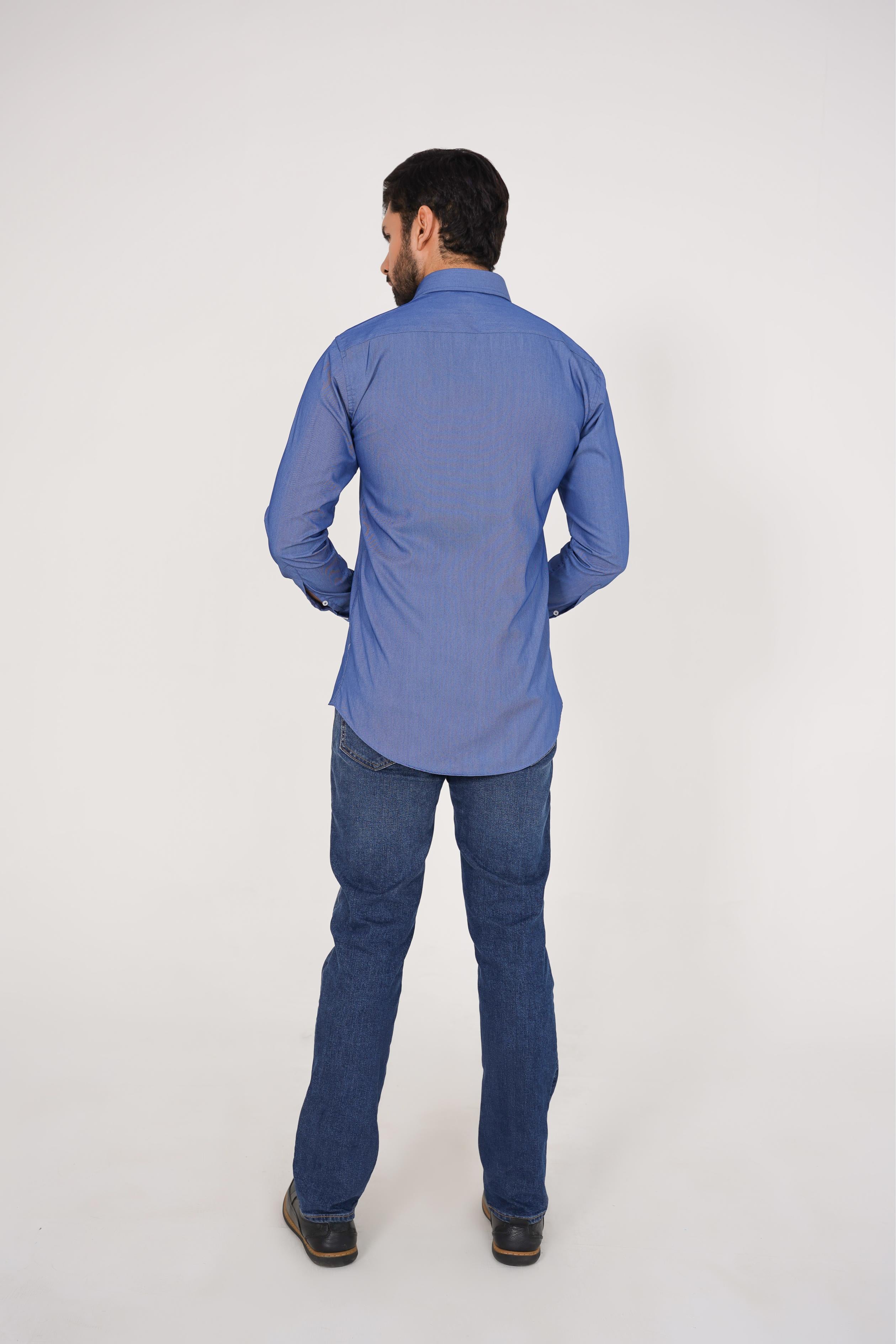 Michael Kors Men's -Regular Fit  Dark Blue Dress Shirt