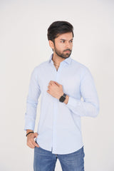 ZARA Men’s Slim Regular Fit  Striped Dress Shirt – Blue & White