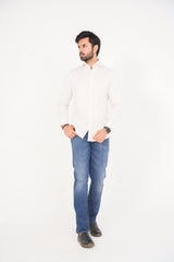 ZARA Men’s  Regular Fit  Striped Dress Shirt – Off-White