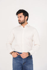 ZARA Men’s  Regular Fit  Striped Dress Shirt – Off-White