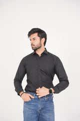 Michael Kors Men's -Regular Fit  Black Dress Shirt