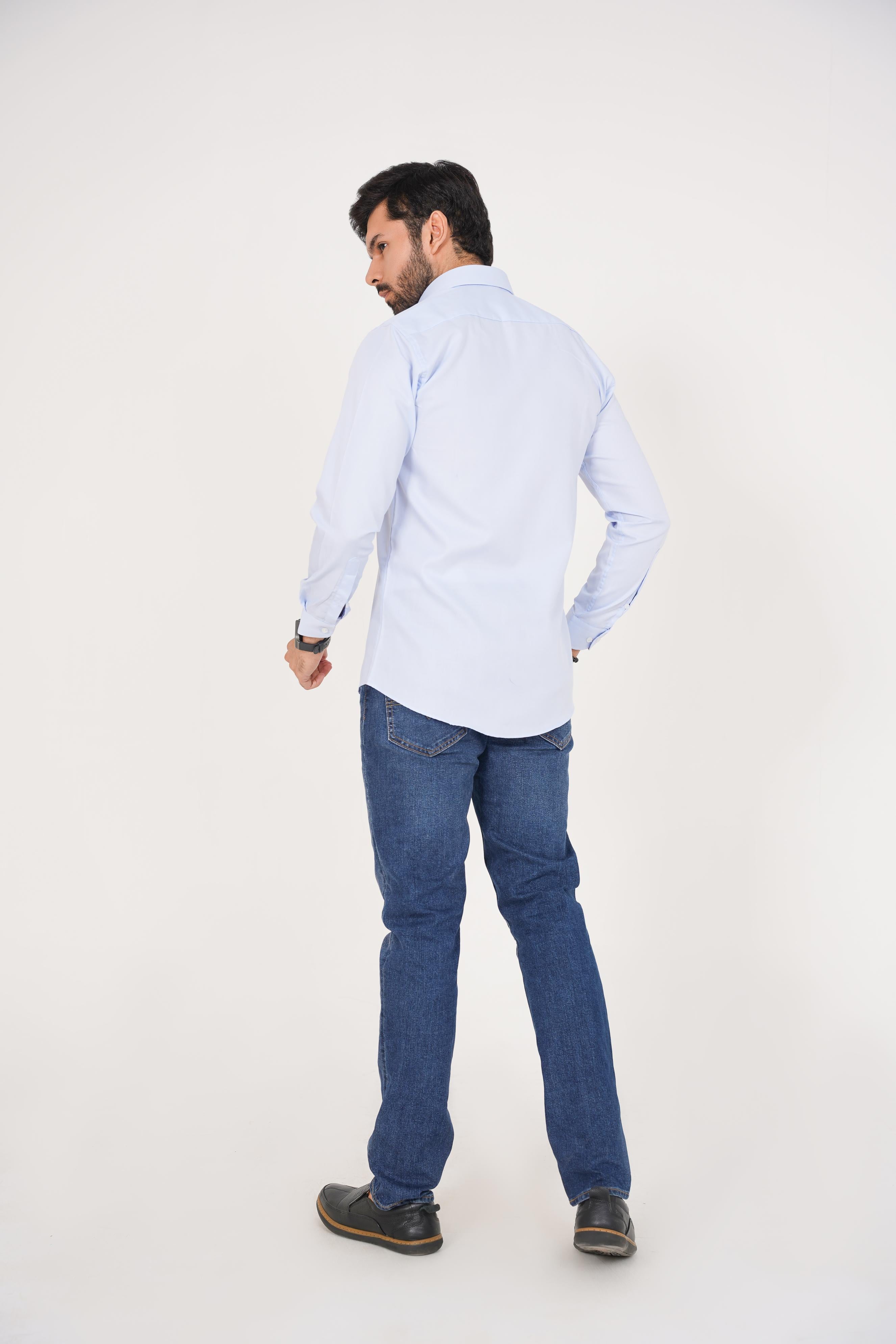 Michael Kors Men's -Regular Fit  Light Blue Dress Shirt