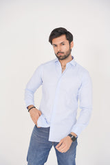 Michael Kors Men's -Regular Fit  Light Blue Dress Shirt