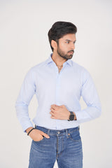 Michael Kors Men's -Regular Fit  Light Blue Dress Shirt