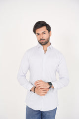 ZARA Men’s  Regular Fit  Striped Dress Shirt – Light Blue