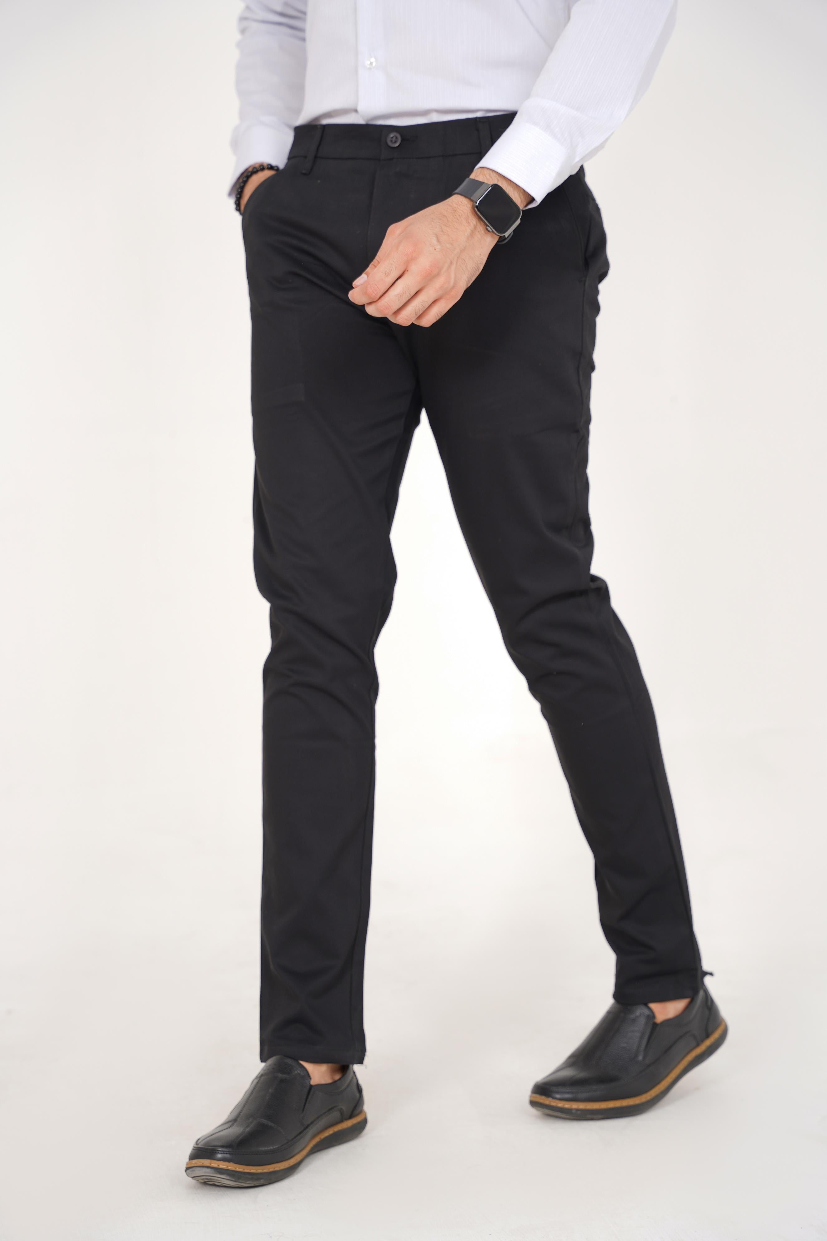 Zara Men Regular Fit Chinos - Black